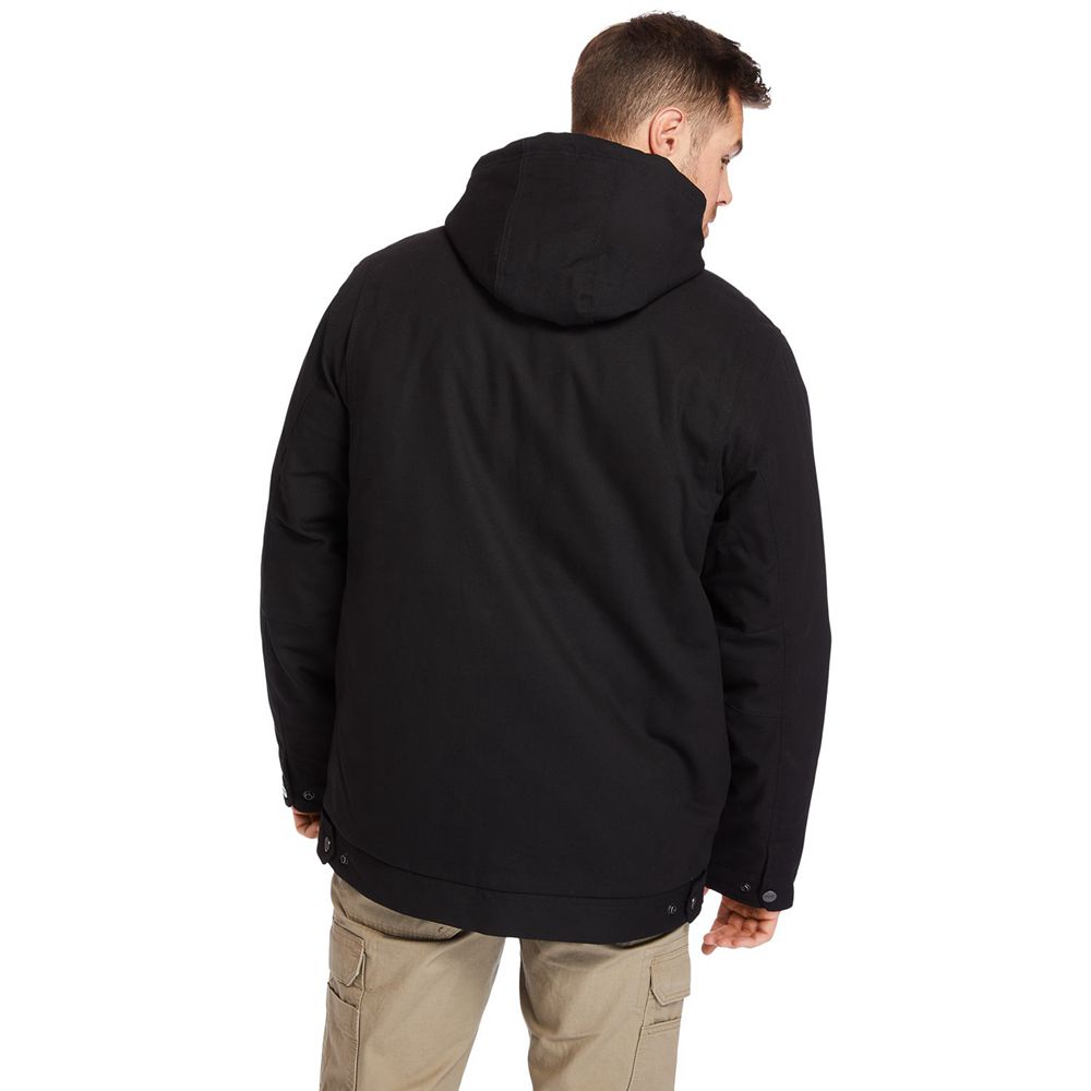 Timberland Mens Jackets PRO® Big & Tall Baluster Insulated Canvas Work - Black - India DB9524108